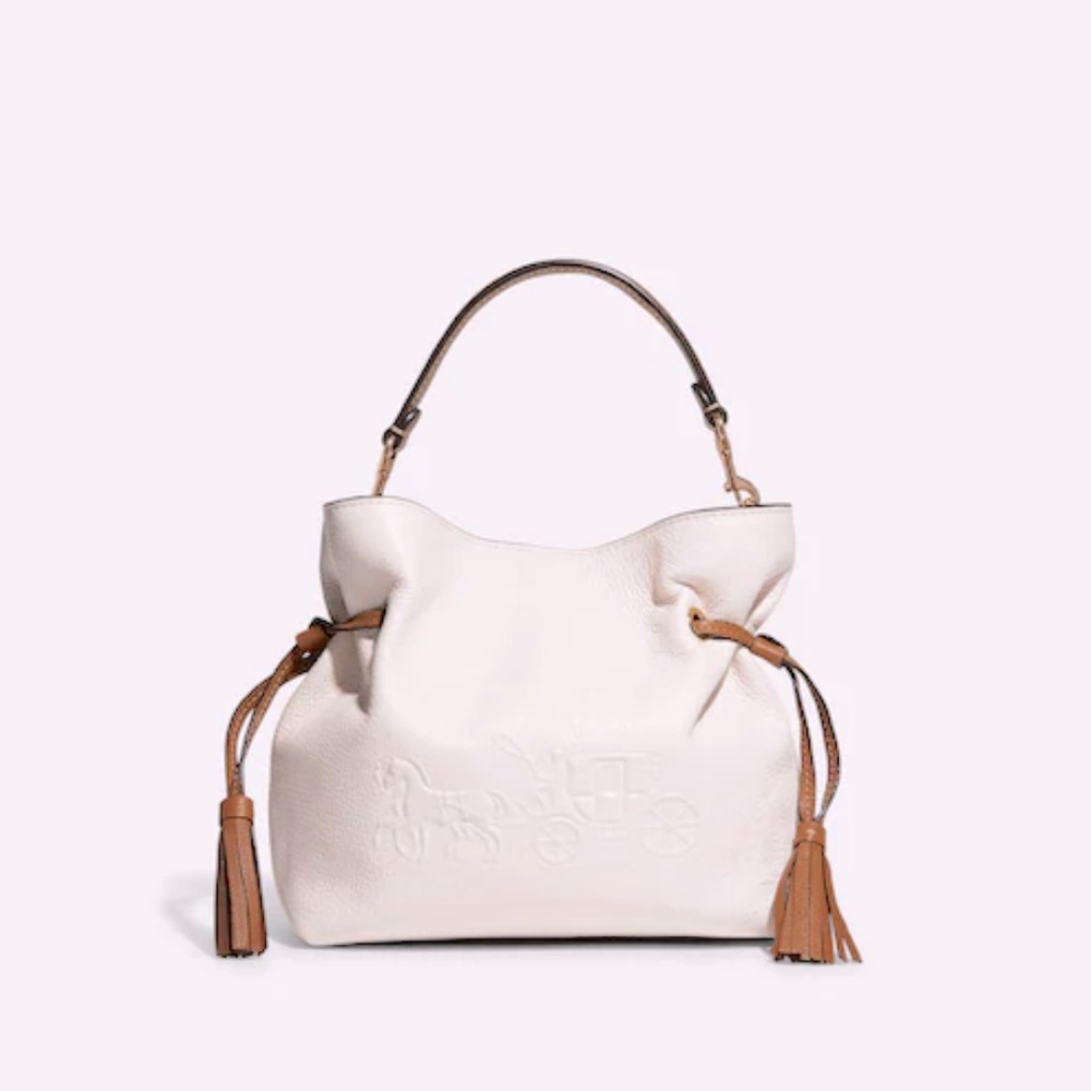 NWT Coach White & Tan Crossbody Satchel Purse w/Gold Hardware